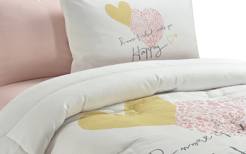 Cannon Kids Cotton Printed Comforter Set 4 PCS - White