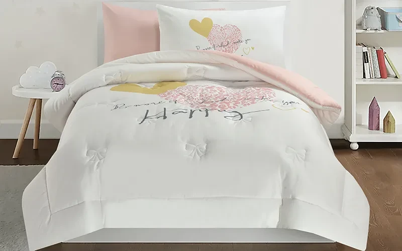 Cannon Kids Cotton Printed Comforter Set 4 PCS - White