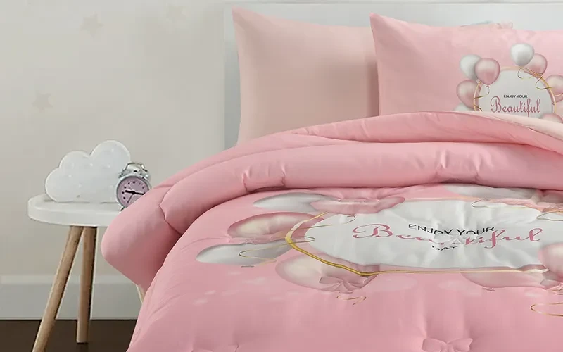 Cannon Kids Cotton Printed Comforter Set 4 PCS - Pink