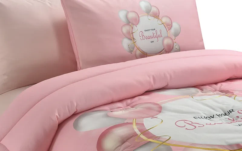 Cannon Kids Cotton Printed Comforter Set 4 PCS - Pink