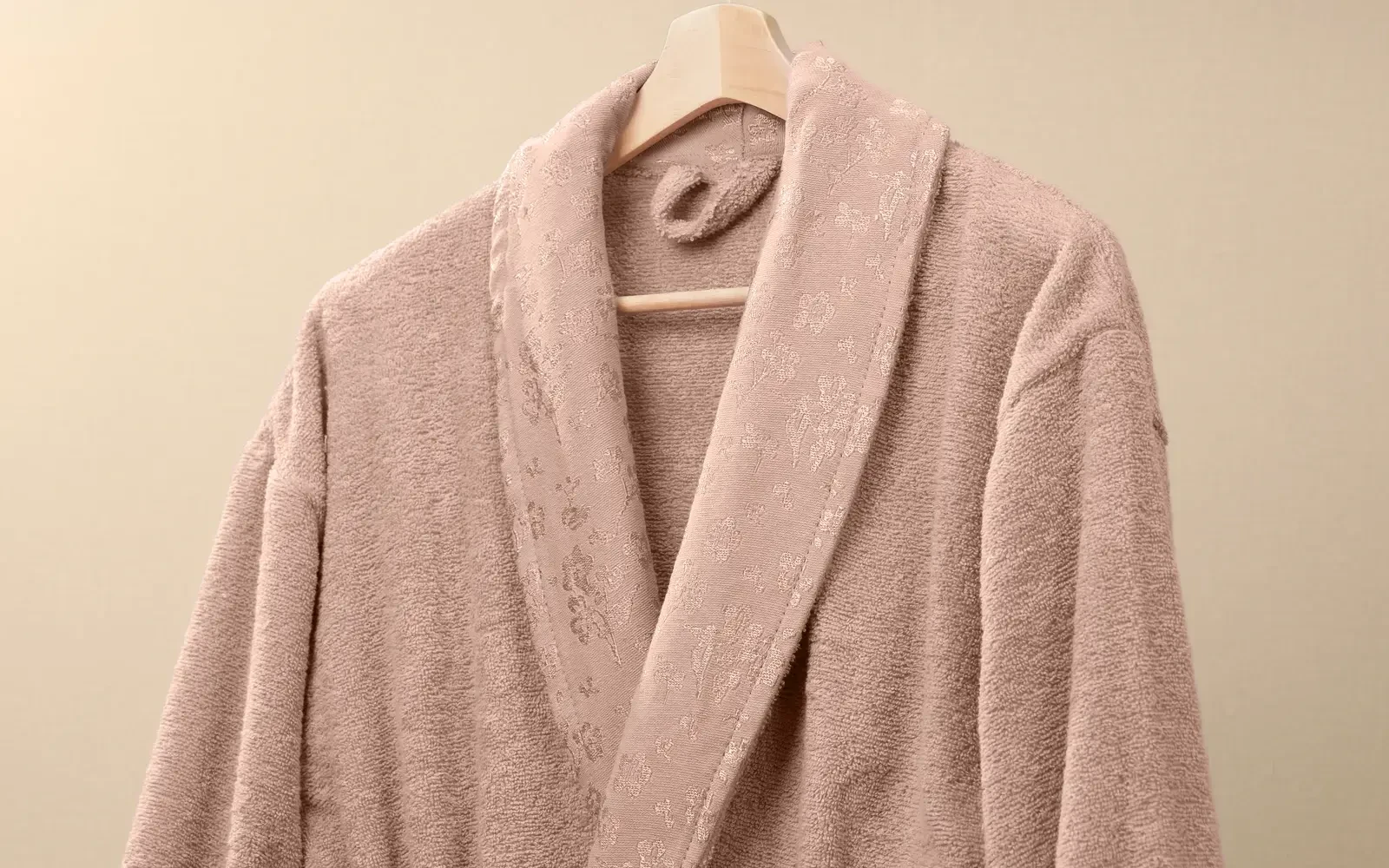 Fiesta Unisex Gold Cotton Jacquard Bathrobe Set 6 PCS - Cream & Peach