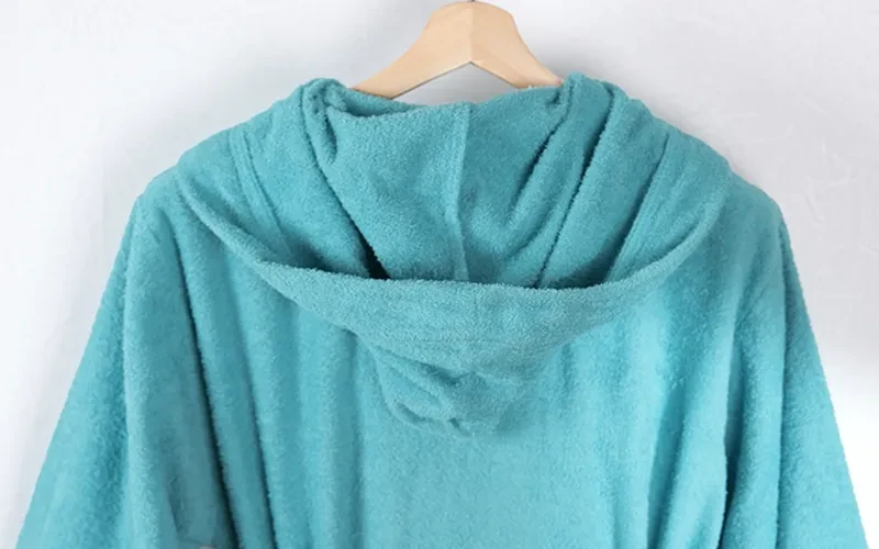 Terma Turkish Unisex Cotton Bathrobe With Hooded 1 PC - Turquoise ( S / M )