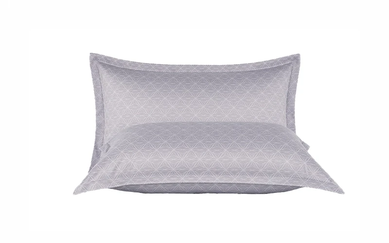 Armada Printed Pillow Case 2 PCS - L.Grey & Cream