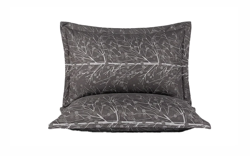 Armada Printed Pillow Case 2 PCS - D.Grey & Cream
