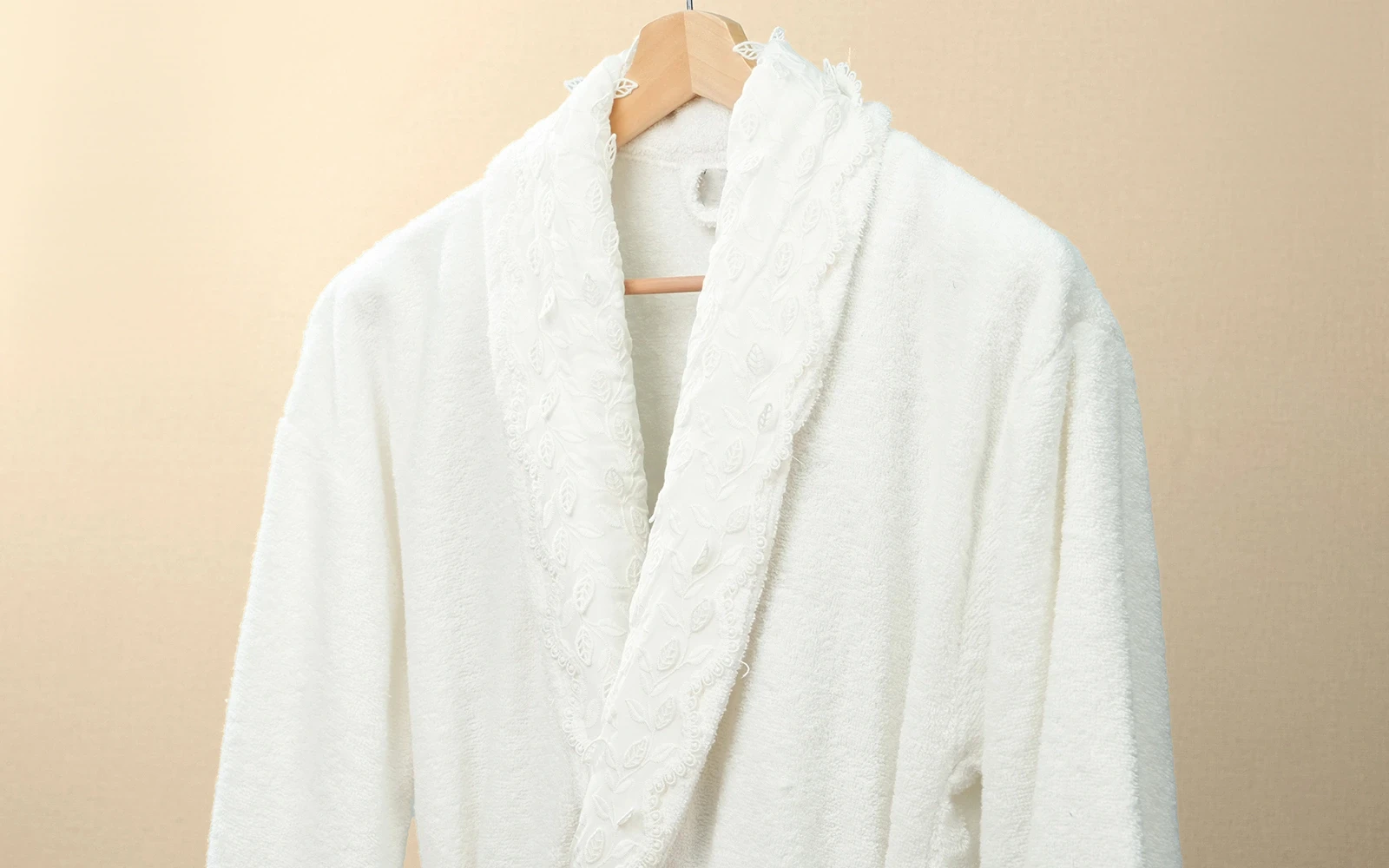 Fiesta Unisex Luxury Cotton 3D Boucle Bathrobe Set 6 PCS  - Cream & Grey