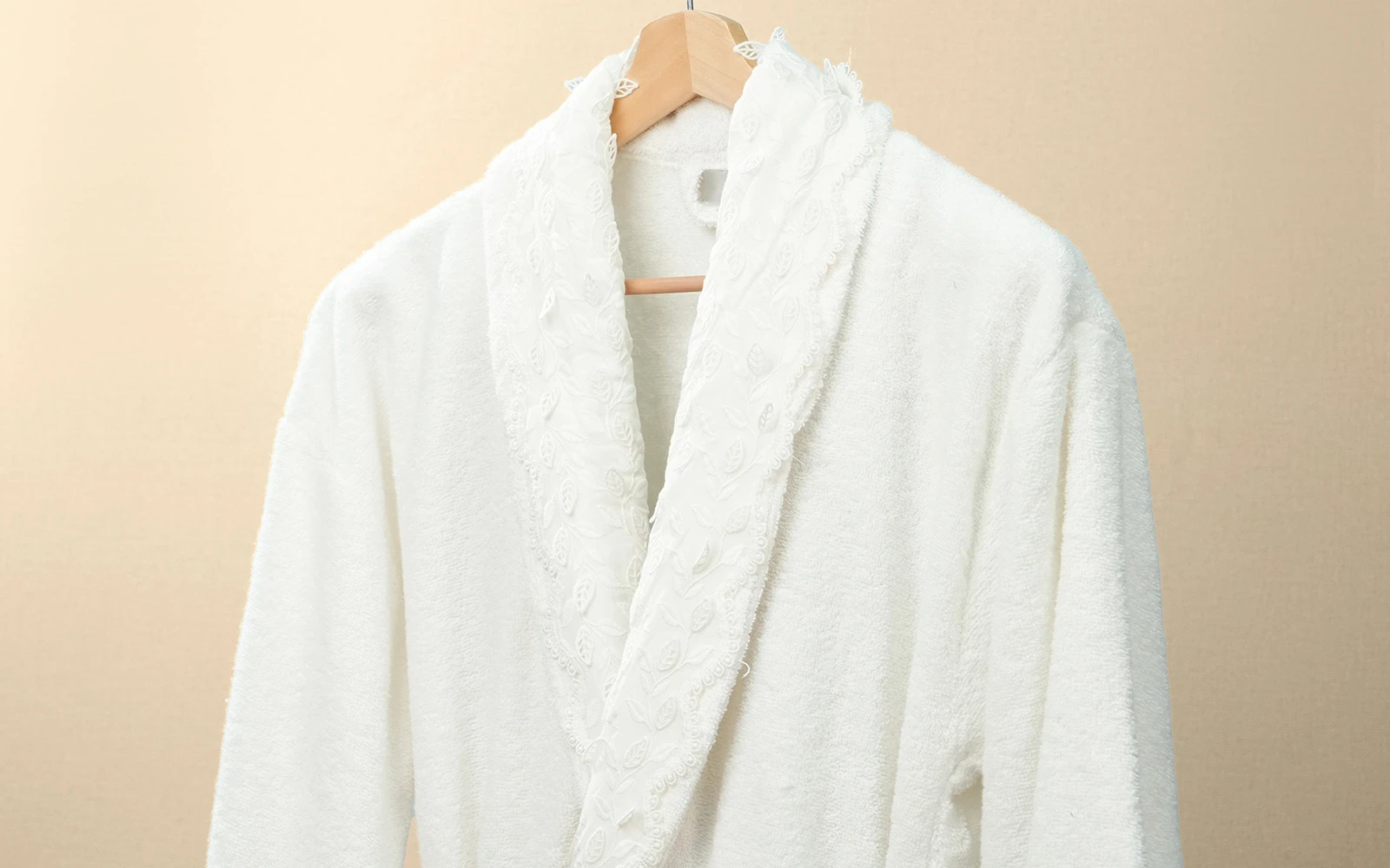 Fiesta Unisex Luxury Cotton 3D Boucle Bathrobe Set 6 PCS - Cream & Beige