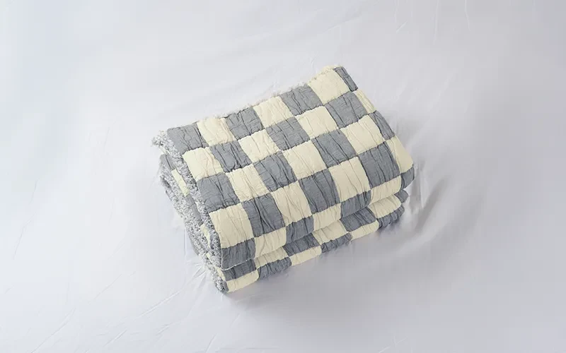 Dama Turkish Cotton BedSpread Bedding 1 PC - King Grey Blue