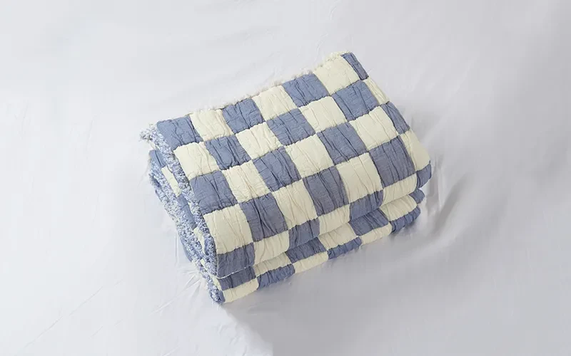 Dama Turkish Cotton BedSpread Bedding 1 PC - King Blue