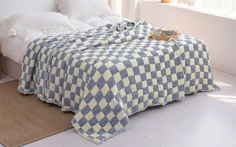Dama Turkish Cotton BedSpread Bedding 1 PC - King Blue
