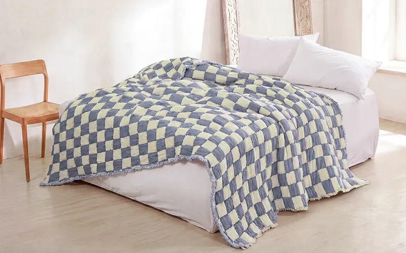Dama Turkish Cotton BedSpread Bedding 1 PC - King Blue
