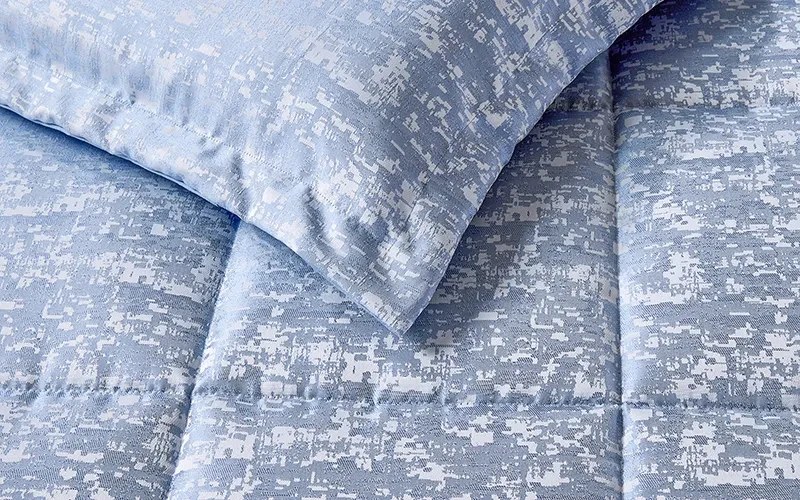 Abstract Jacquard Comforter Bedding Set 8 PCS - King Blue