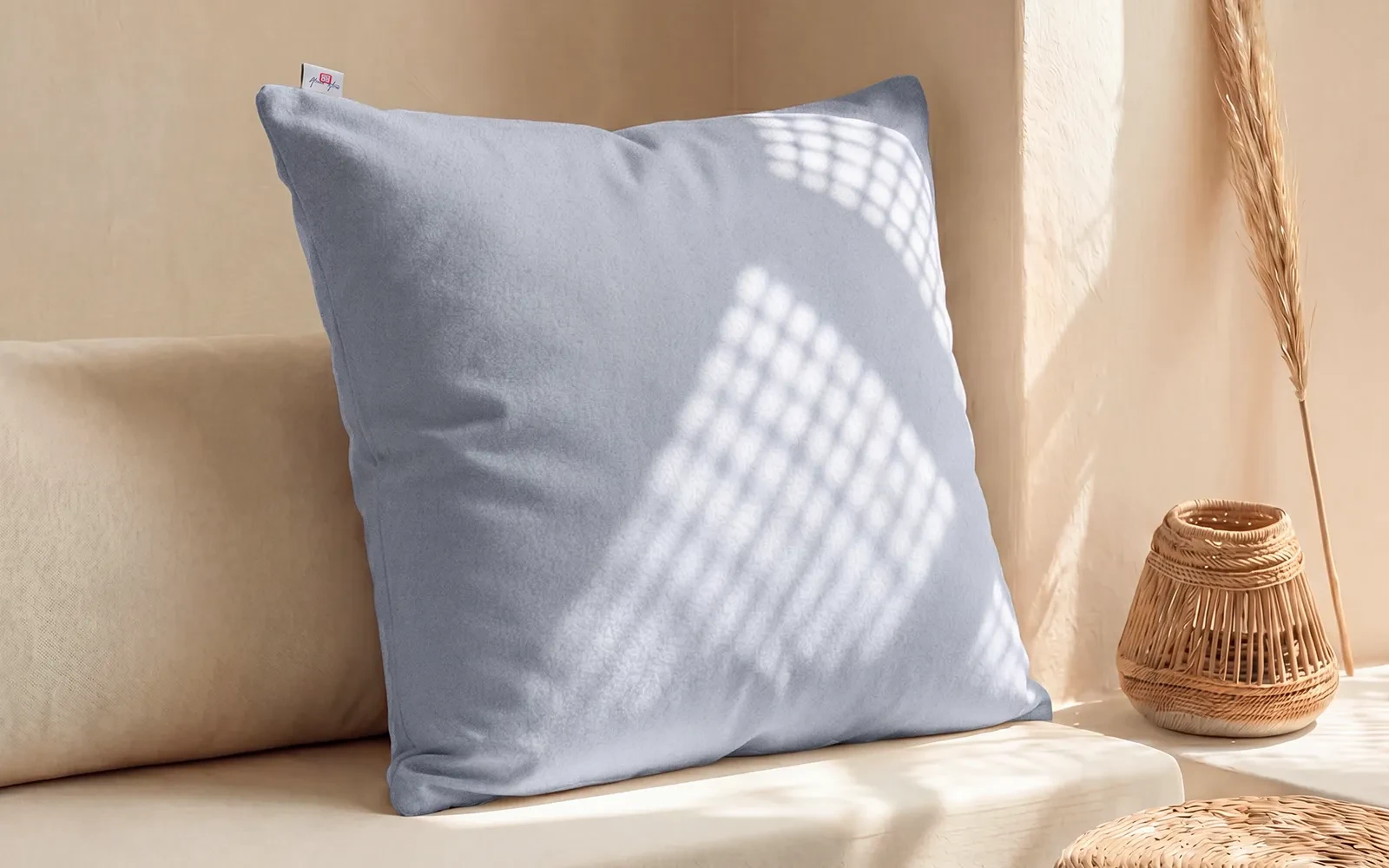 AL Saad Home Kazan Cotton Linen Cushion ( With Filling ) - ( 60 x 60 ) - Silver