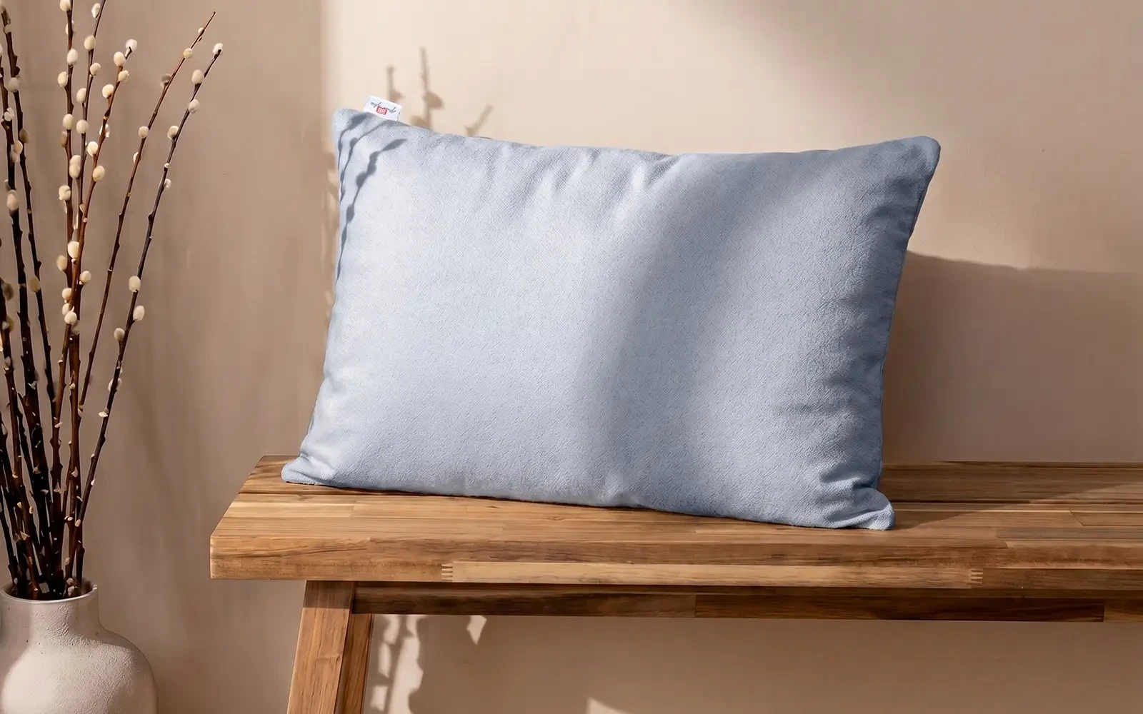 AL Saad Home Kazan Cotton Linen Cushion ( With Filling ) - ( 35 x 55 ) - Silver
