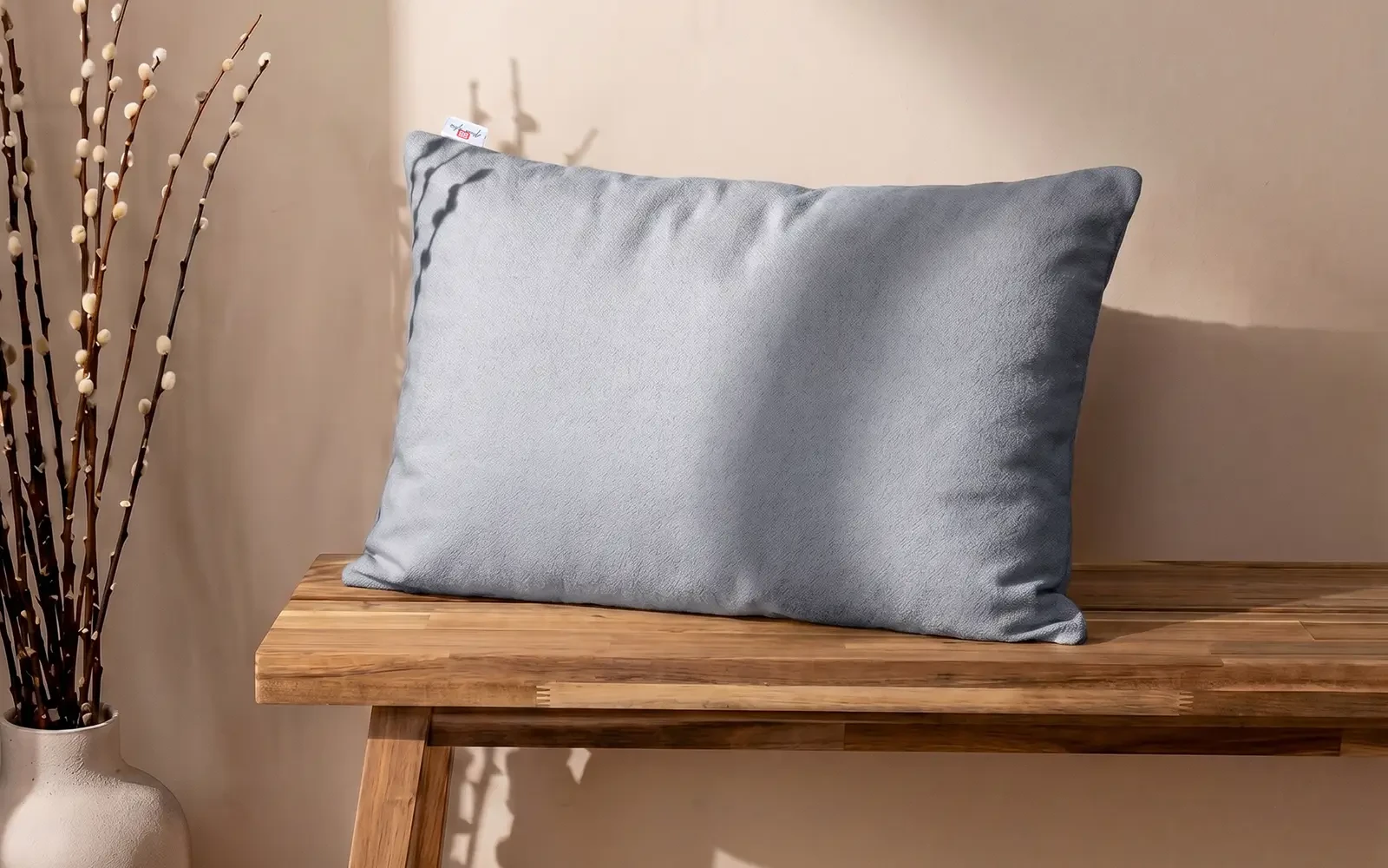 AL Saad Home Kazan Cotton Linen Cushion ( With Filling ) - ( 35 x 55 ) - Grey