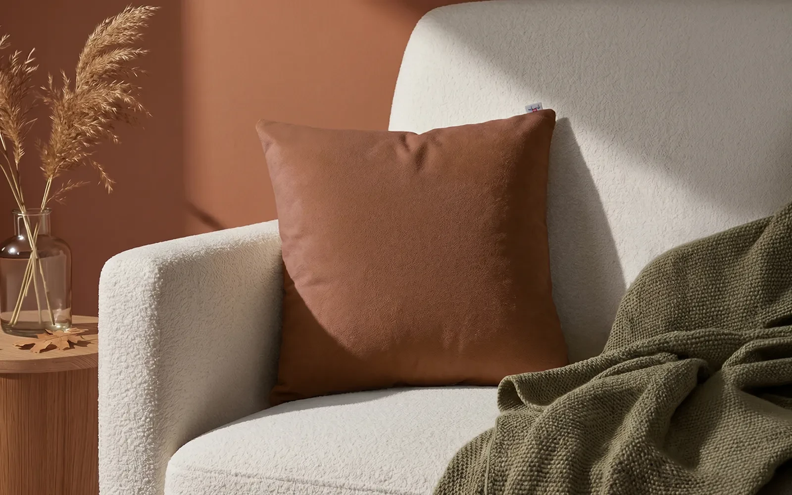 AL Saad Home Kazan Cotton Linen Cushion ( With Filling ) - ( 45 x 45 ) - Brown
