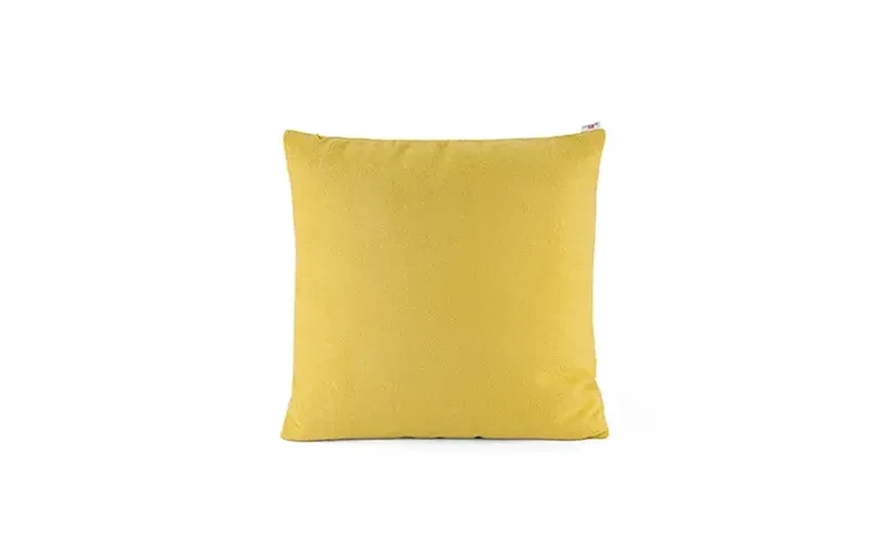 AL Saad Home Kazan Cotton Linen Cushion ( With Filling ) - ( 45 x 45 ) - Yellow