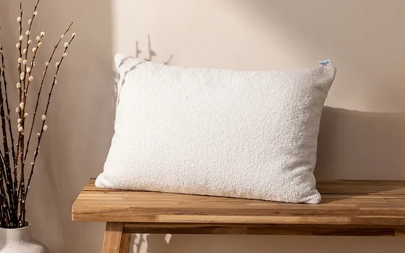 AL Saad Home Chenille Tala Cushion ( With Filling ) - ( 35 x 55 ) - White