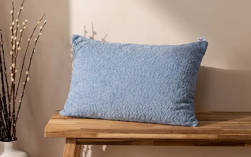 AL Saad Home Chenille Tala Cushion ( With Filling ) - ( 35 x 55 ) - Blue