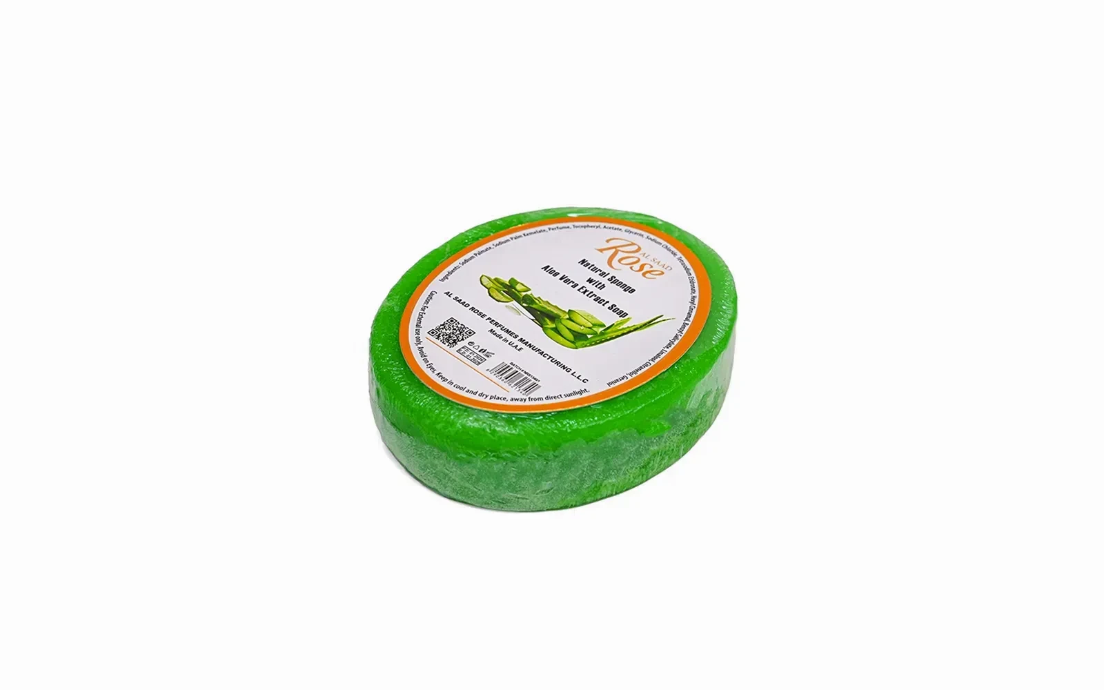 Al Saad Rose Natural Sponge Soap 1 Pc - With Aloe Vera Extract