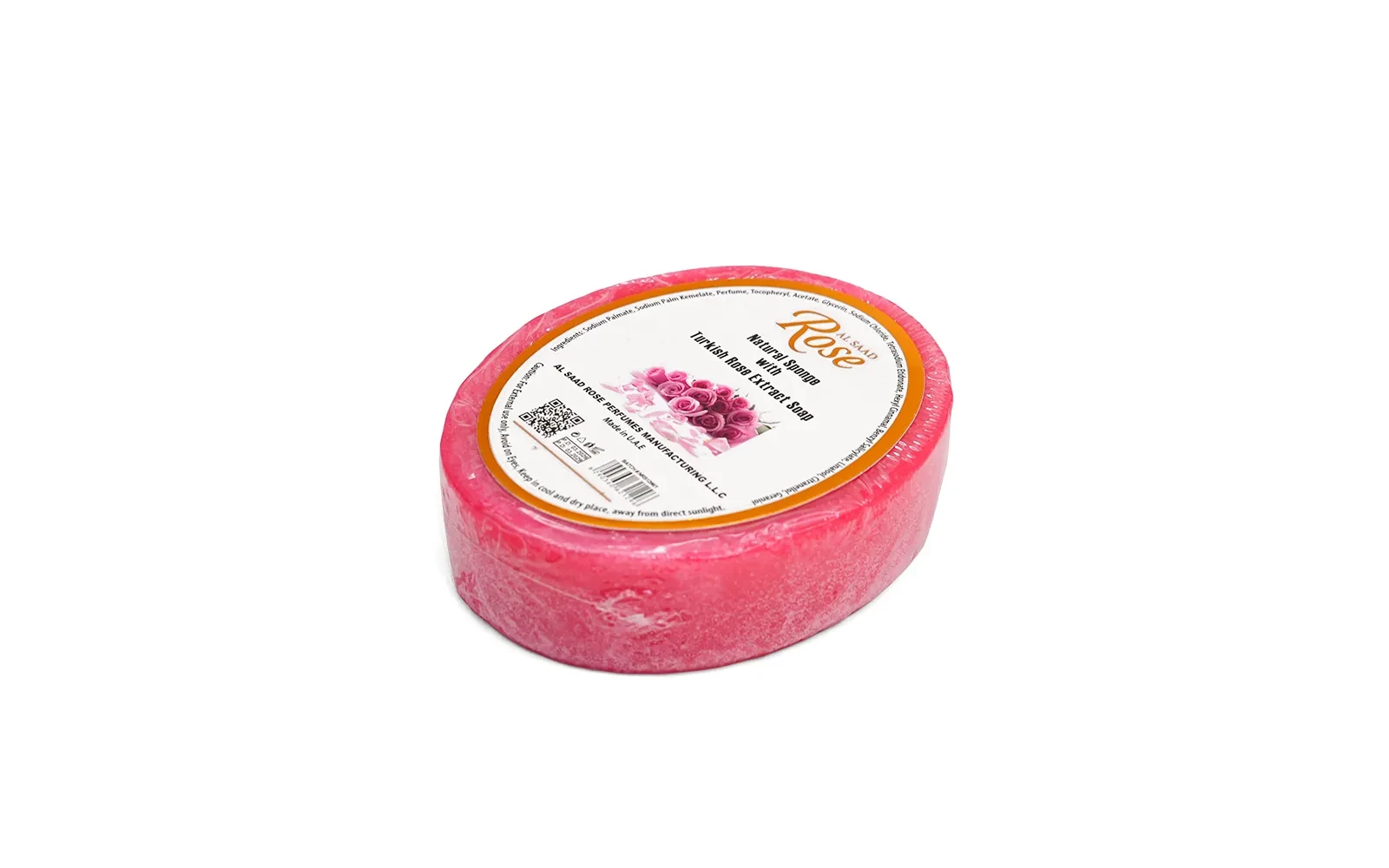 Al Saad Rose Natural Sponge Soap 1 Pc - With Turkish Rose Extract