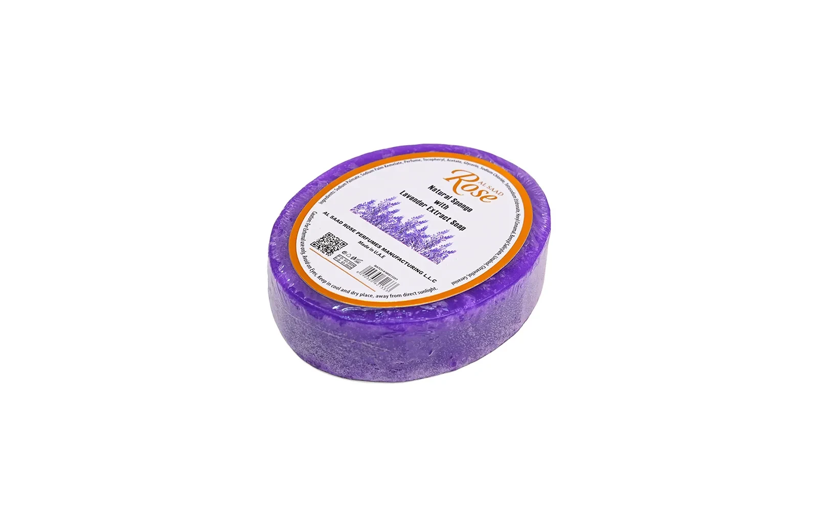 Al Saad Rose Natural Sponge Soap 1 Pc - With Lavender Extract
