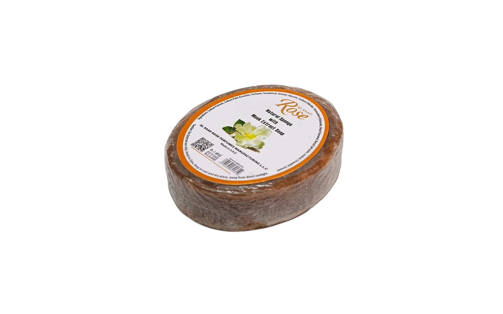 Al Saad Rose Natural Sponge Soap 1 Pc - With Musk Extract