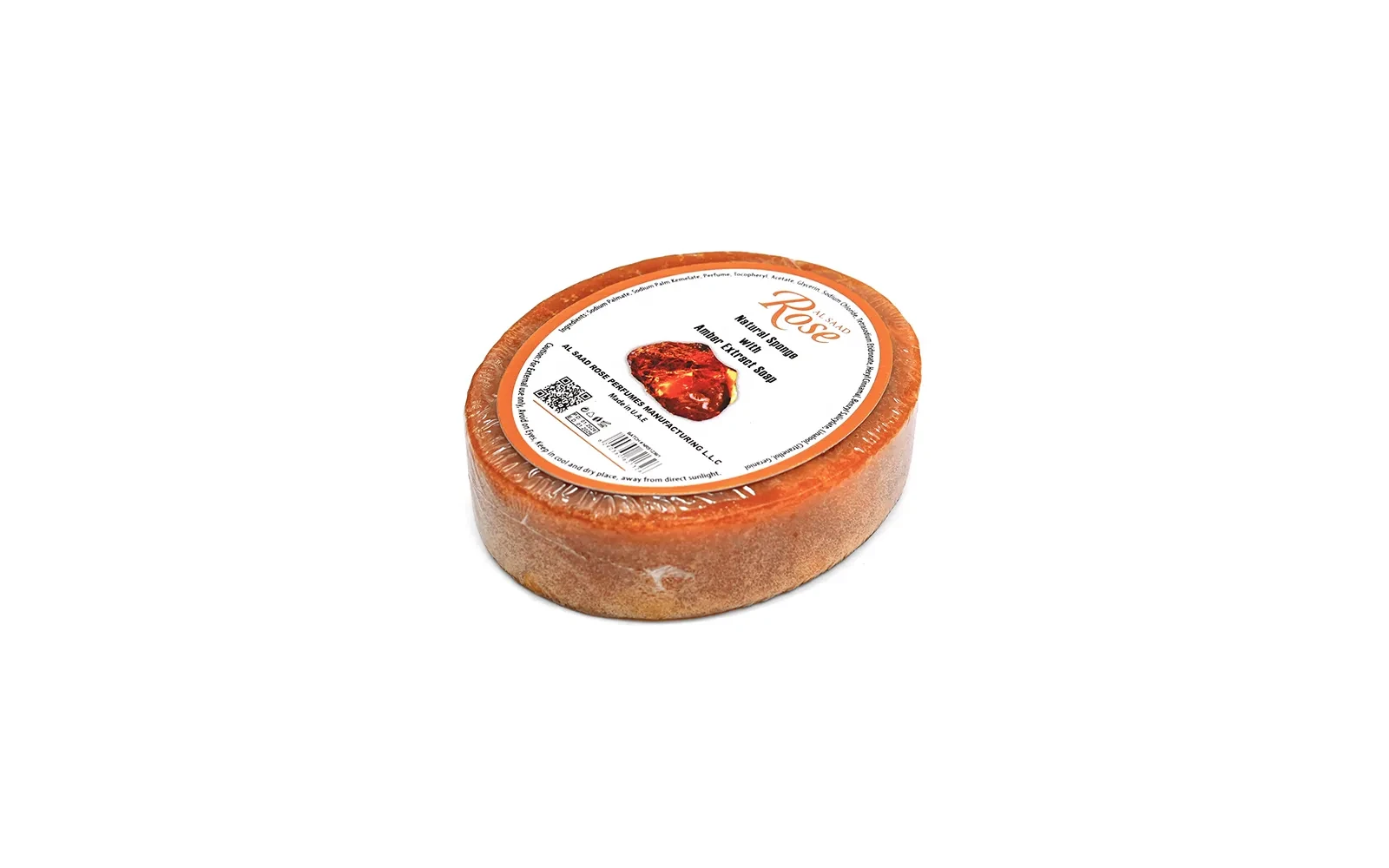 Al Saad Rose Natural Sponge Soap 1 Pc - With Amber Extract