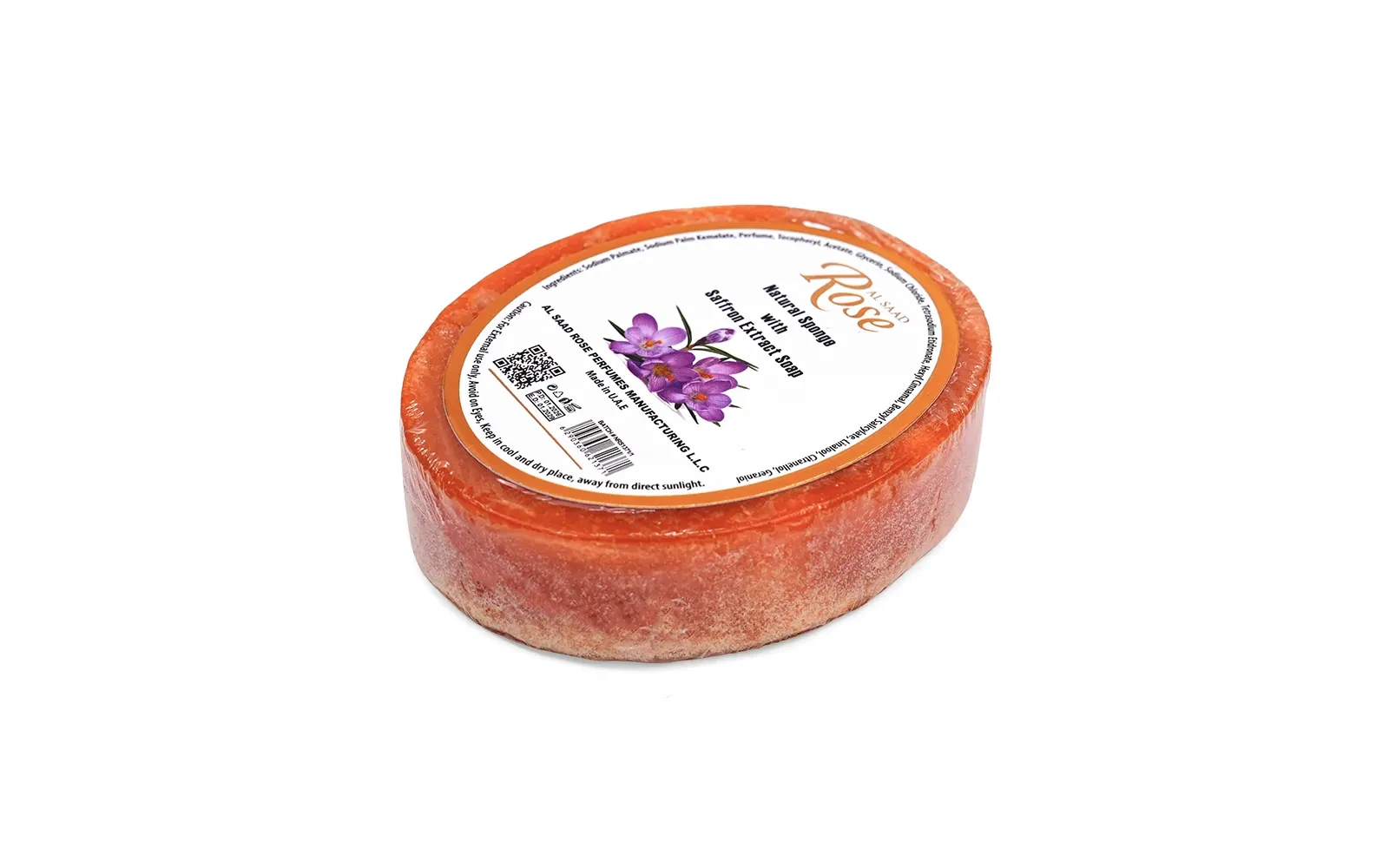 Al Saad Rose Natural Sponge Soap 1 Pc - With Saffron Extract
