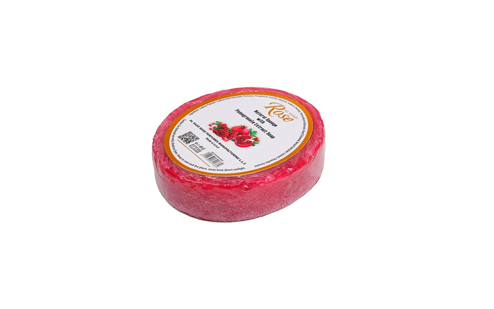 Al Saad Rose Natural Sponge Soap 1 Pc - With Pomegranate Extract