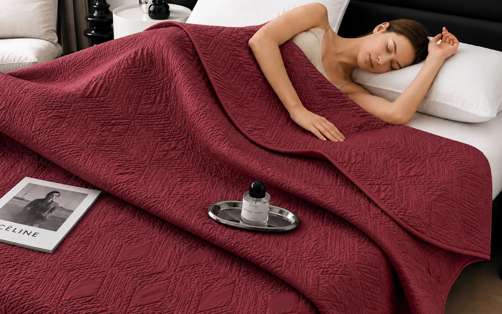 Armada BedSpread Bedding 1 PC - King Burgundy