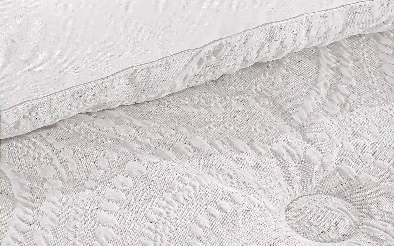 Oriental Cotton Waffle Jacquard Comforter Bedding Set 6 PCS - Queen L.Beige