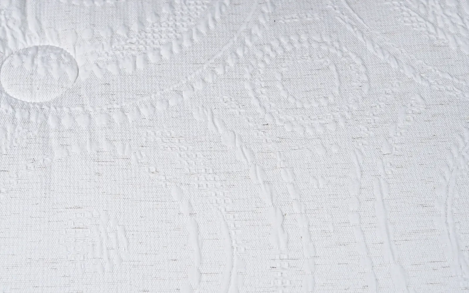 Oriental Cotton Waffle Jacquard Comforter Bedding Set 7 PCS - King Off White