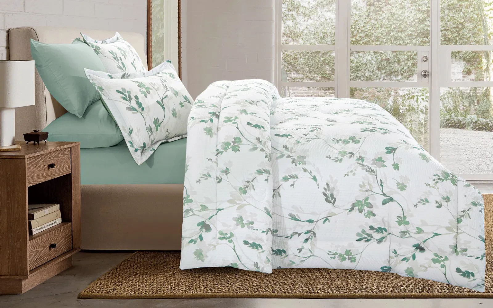Trendy Printed Comforter Bedding Set 6 PCS - Queen Multi Color