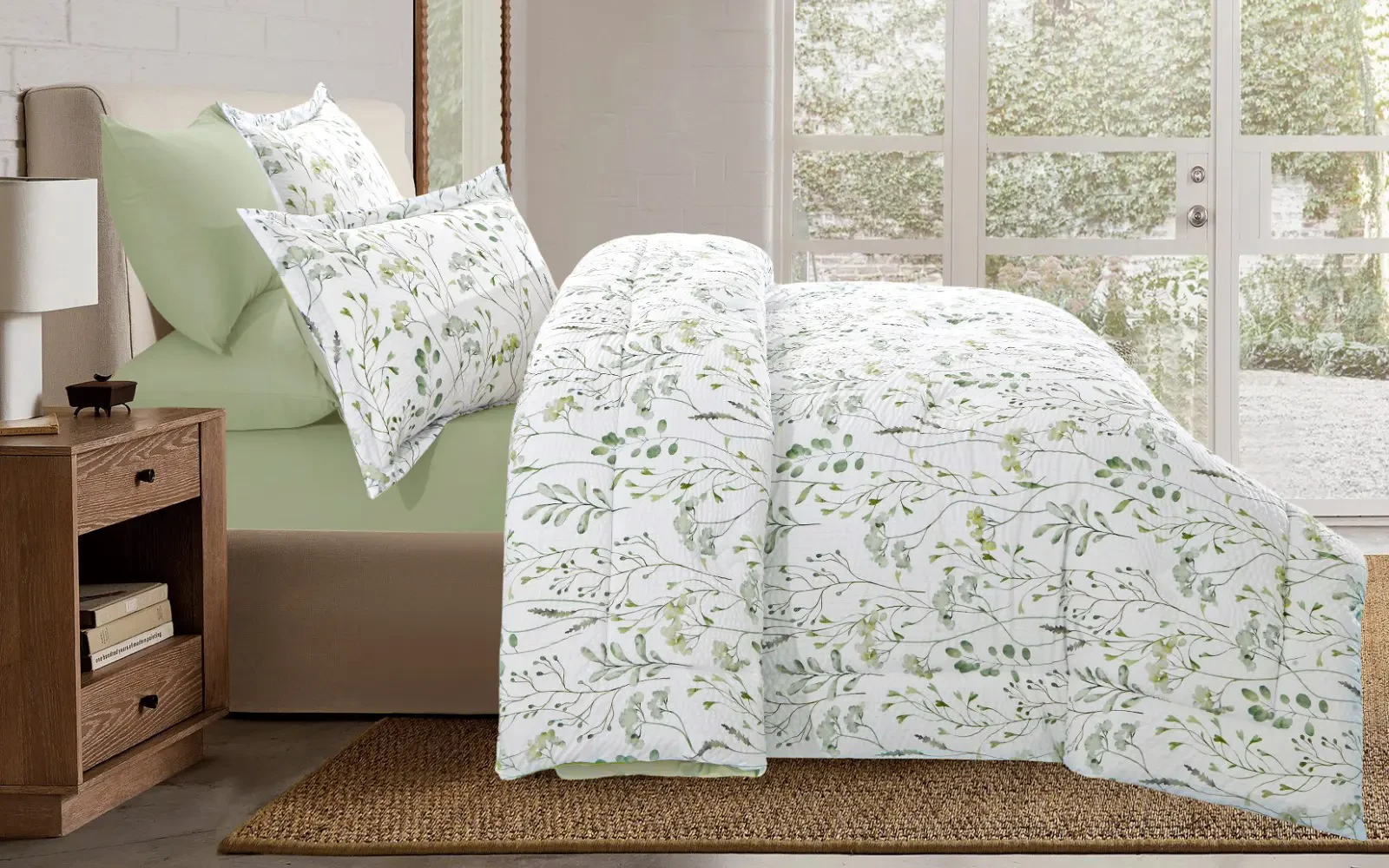 Trendy Printed Comforter Bedding Set 6 PCS - Queen Multi Color
