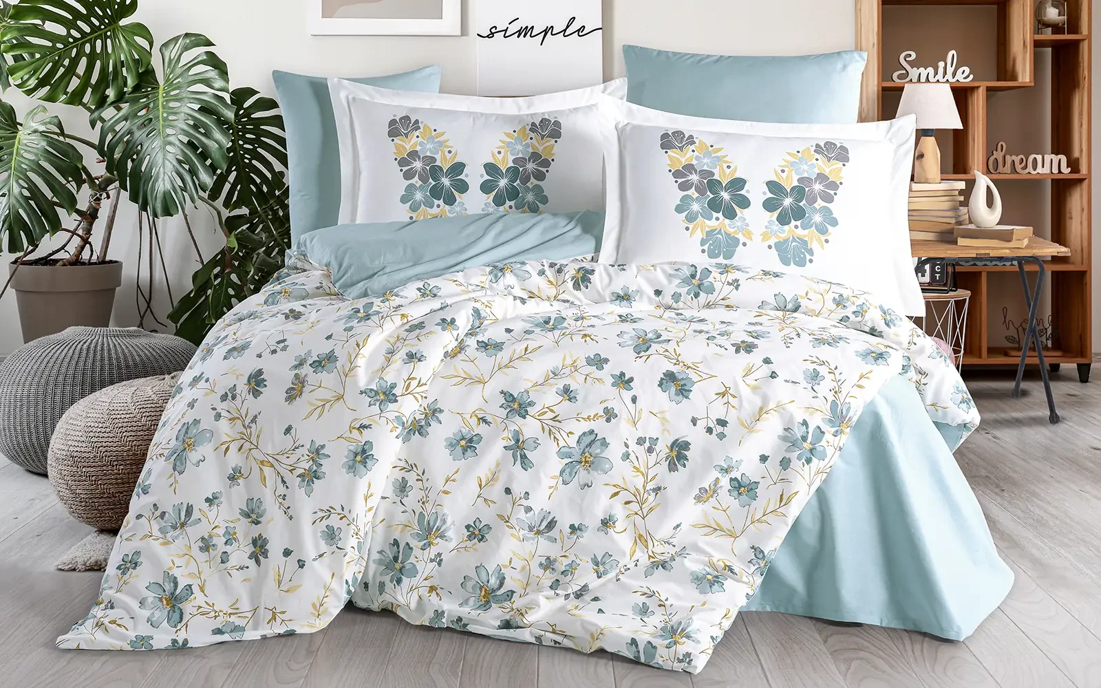 Al Saad Home Turkey Cotton Printed Comforter Bedding Set 6 PCS - King Multi Color