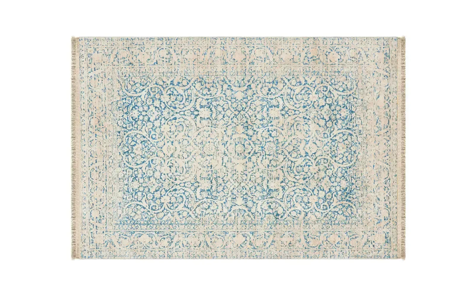 Melis Premium Digital Carpet - ( 120 X 180 ) cm Beige & Blue