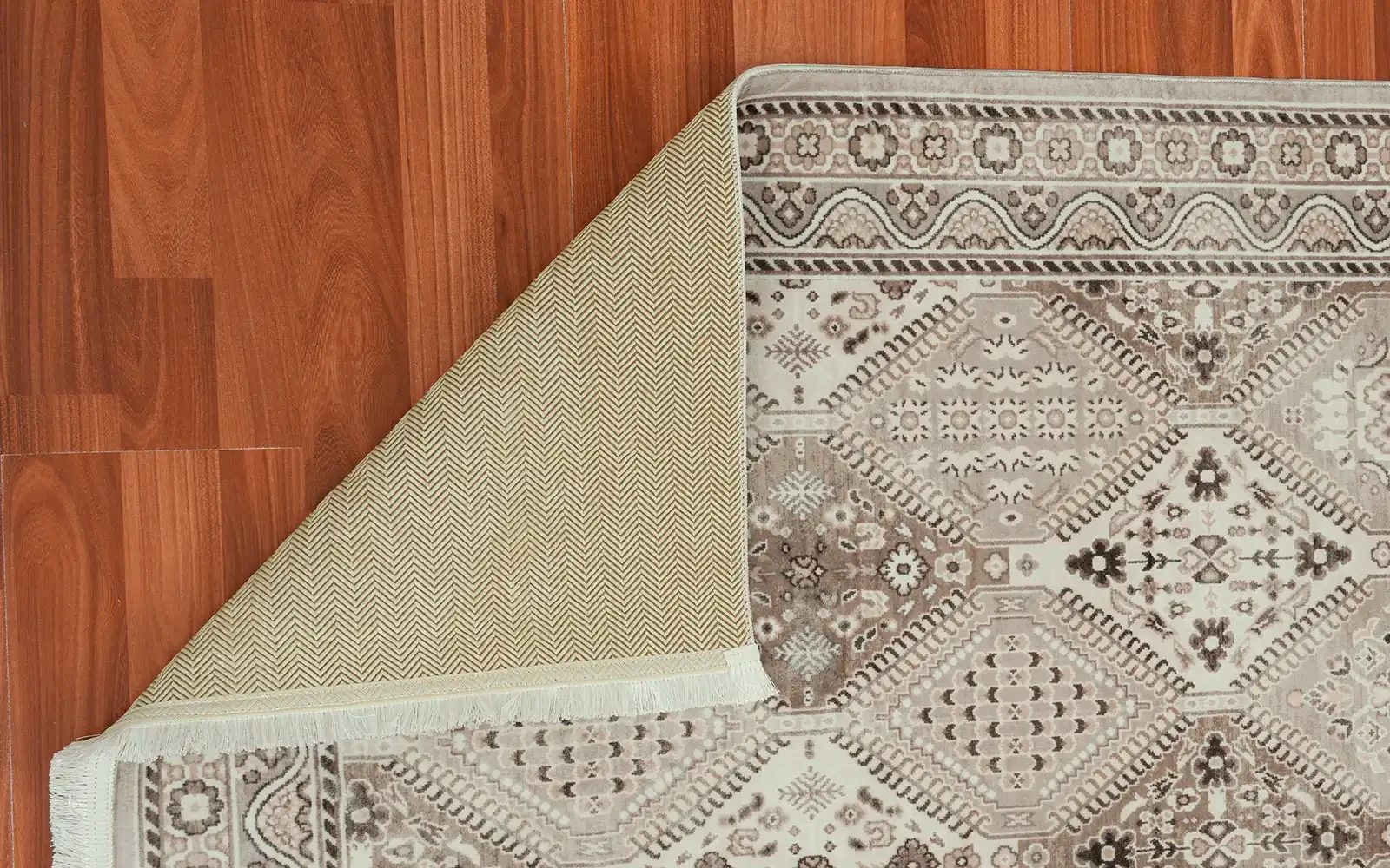 Melis Premium Digital Carpet - ( 80 X 150 ) cm Beige & Cream