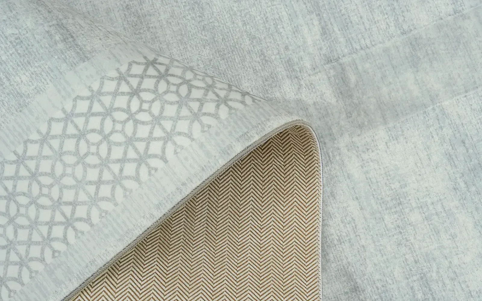 Melis Premium Digital Carpet - ( 160 X 230 ) cm White & Grey