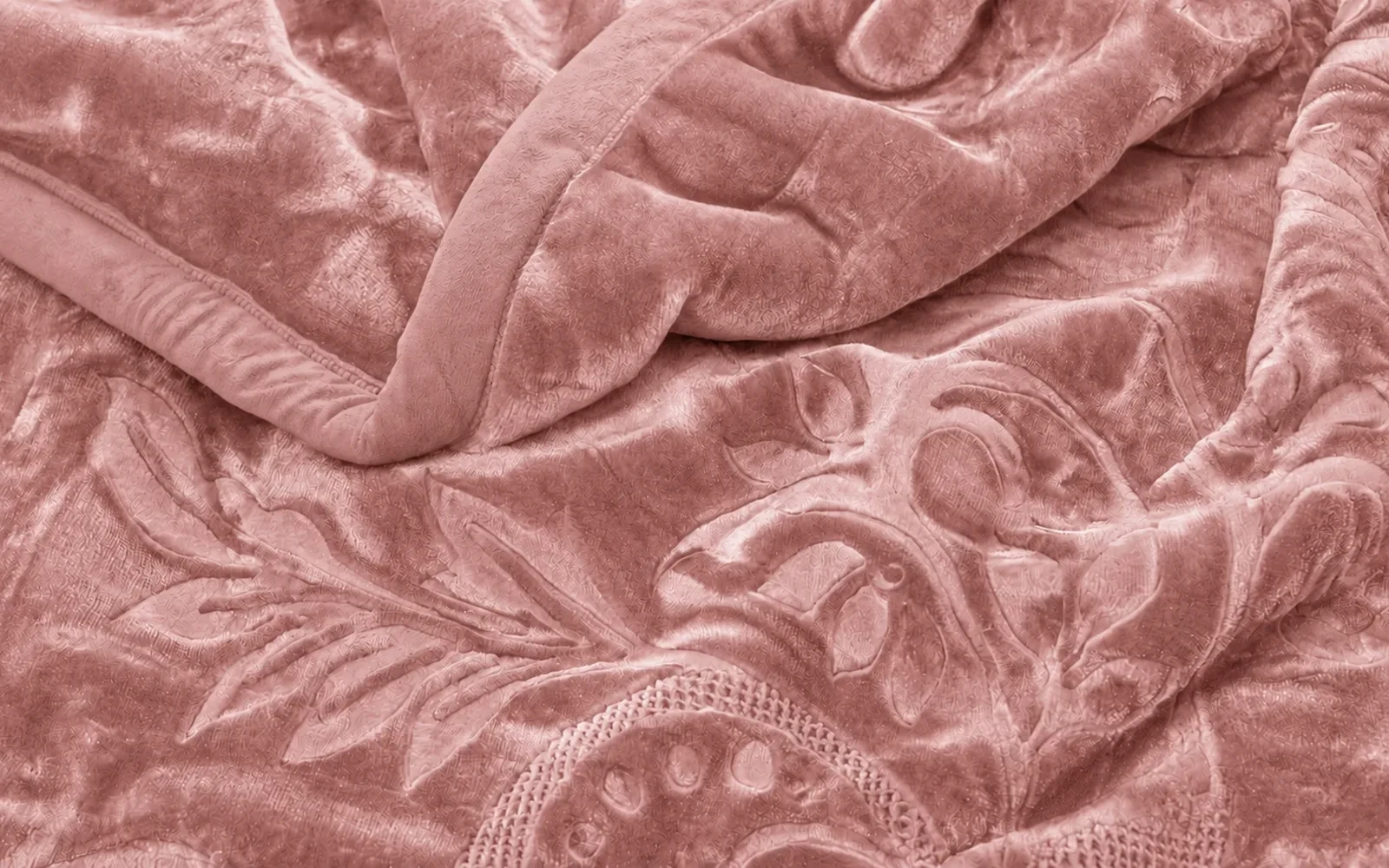 Al Saad Home Flannel Embossed Blanket 2 ply - King Pink