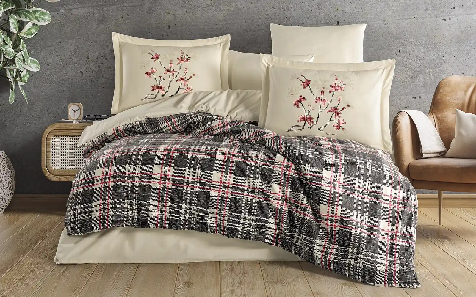 Al Saad Home Turkey Cotton Printed Comforter Bedding Set 4 PCS - Single Multi Color