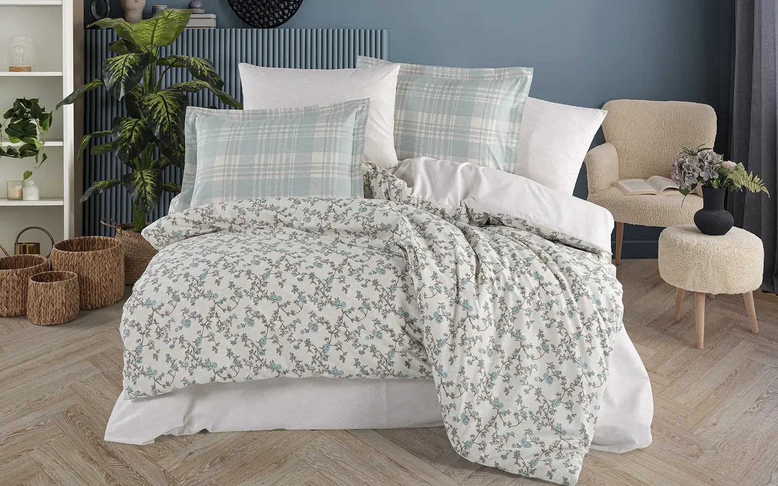 Al Saad Home Turkey Cotton Printed Comforter Bedding Set 6 PCS - King Multi Color