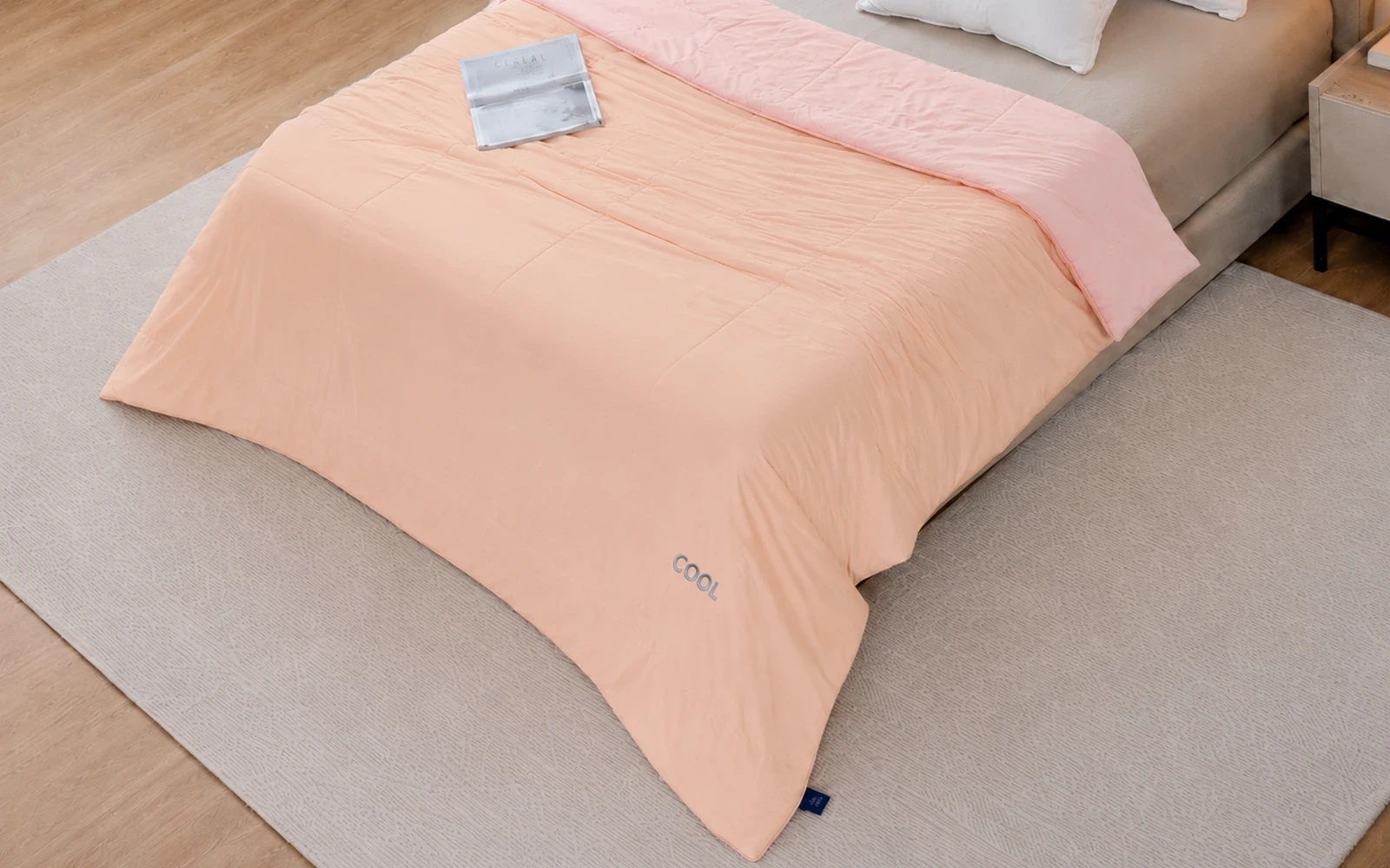 Al Saad Home Cooling Double Face Comforter Box 1 PC - Single Peach & Pink