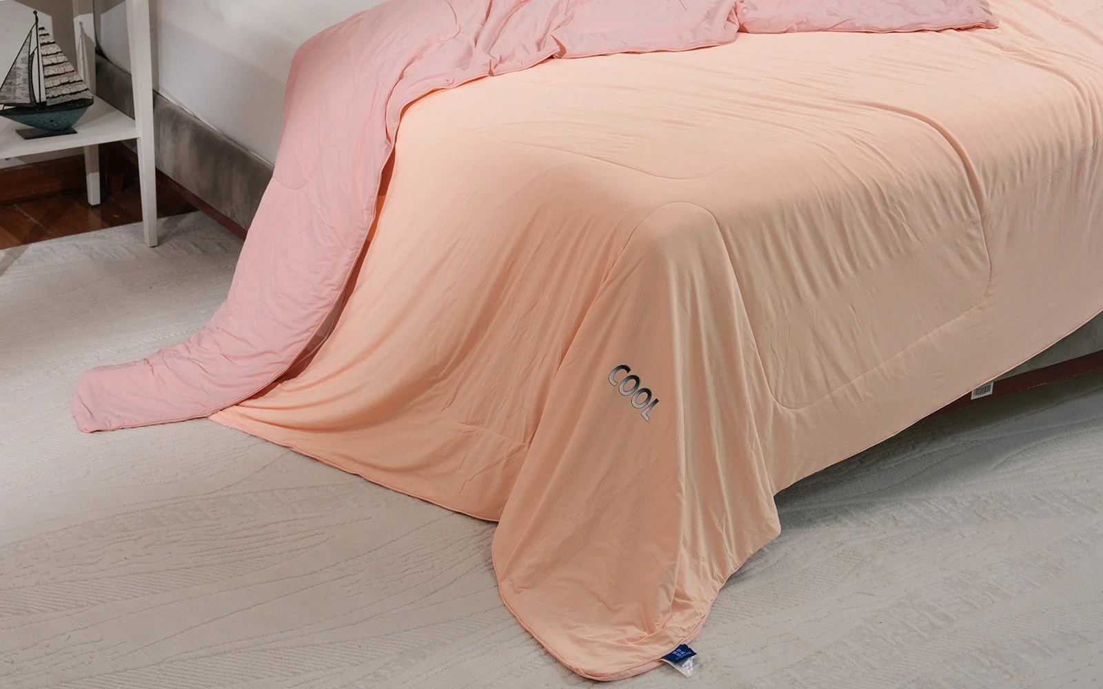 Al Saad Home Cooling Double Face Comforter Box 1 PC - Single Peach & Pink
