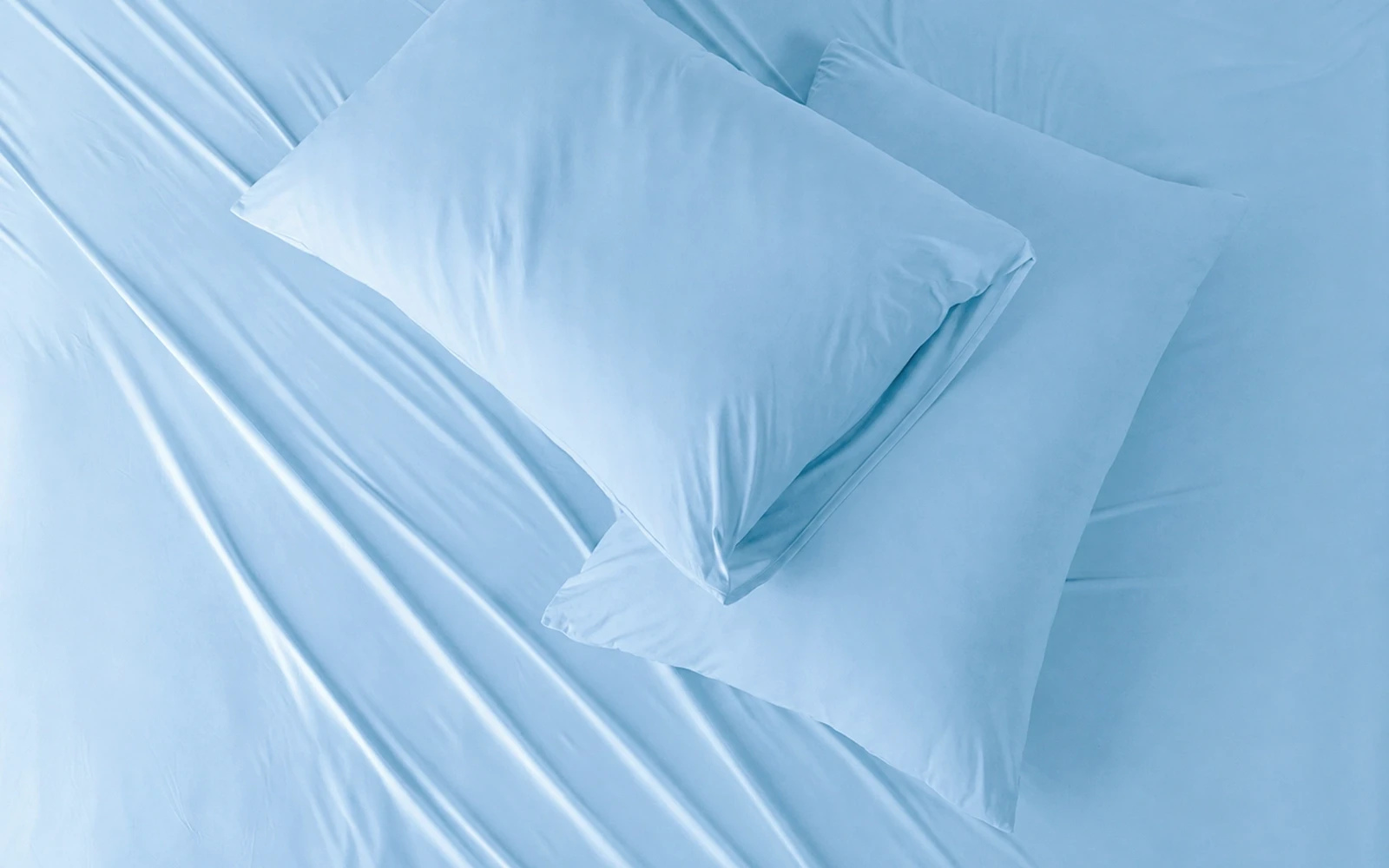 Al Saad Home Cooling Plain Bedsheet Set 3 PCS - King Sky Blue
