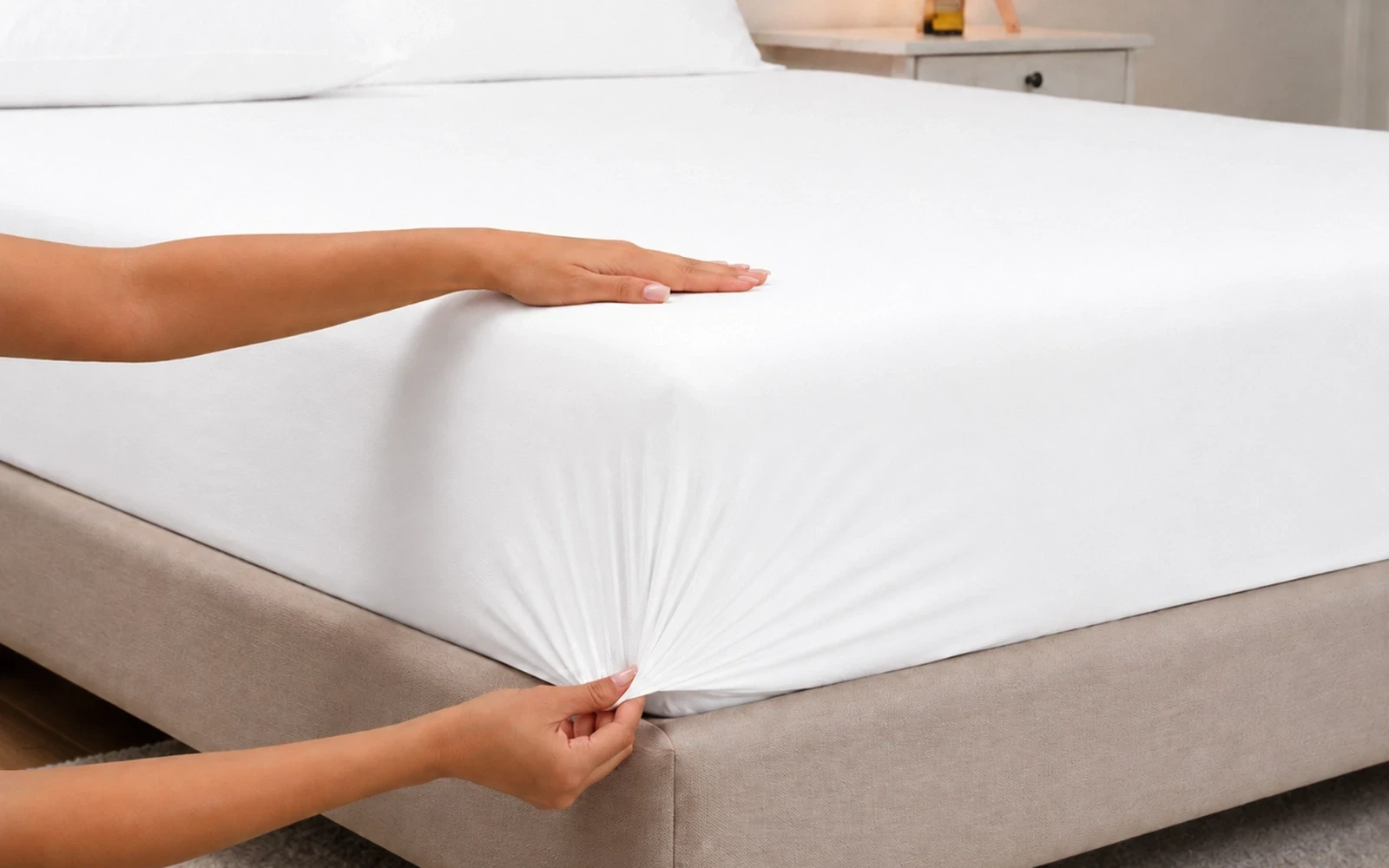 Al Saad Home Cooling Plain Bedsheet Set 3 PCS - King White