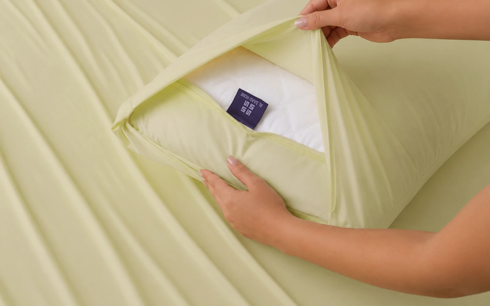 Al Saad Home Cooling Plain Bedsheet Set 3 PCS - Queen Yellow