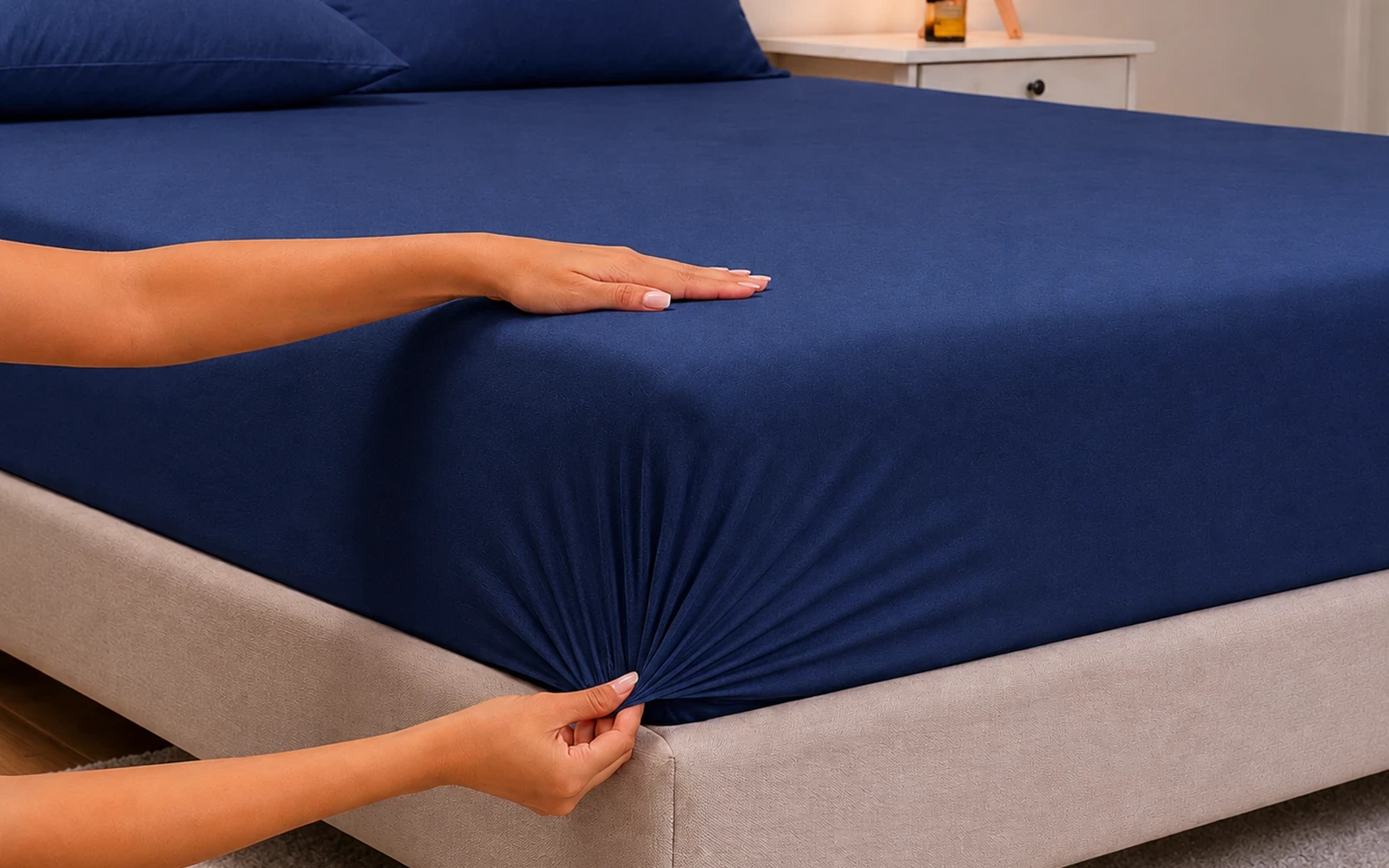 Al Saad Home Cooling Plain Bedsheet Set 2 PCS - Single Navy
