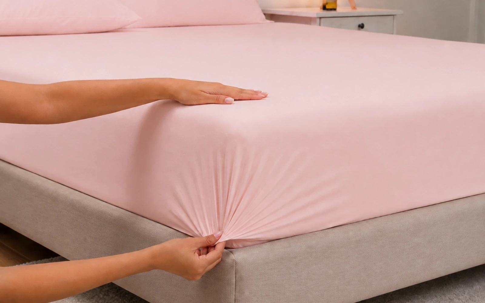 Al Saad Home Cooling Plain Bedsheet Set 2 PCS - Single Pink