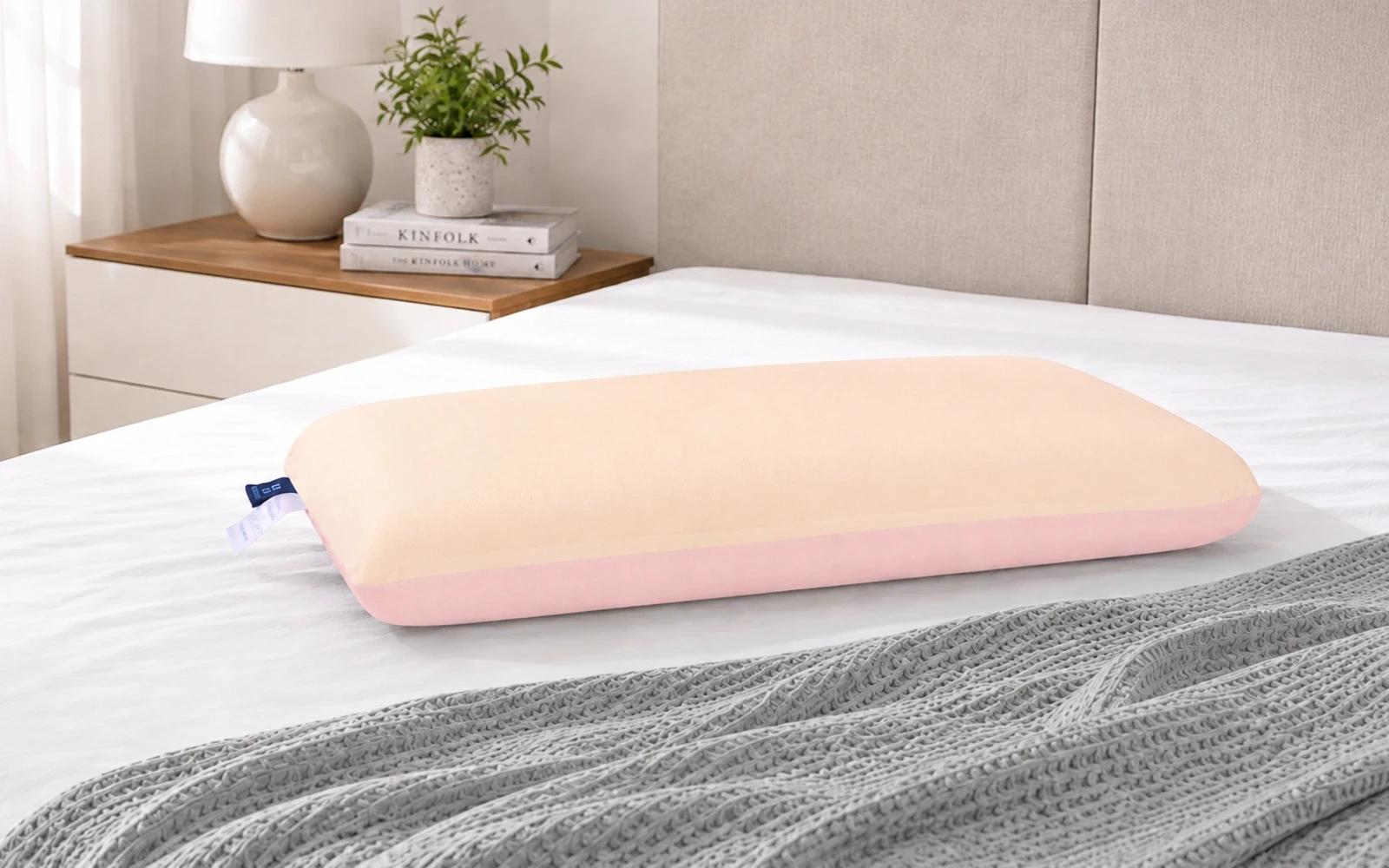 AL Saad Home Cooling Memory Foam Pillow - Pink & Peach