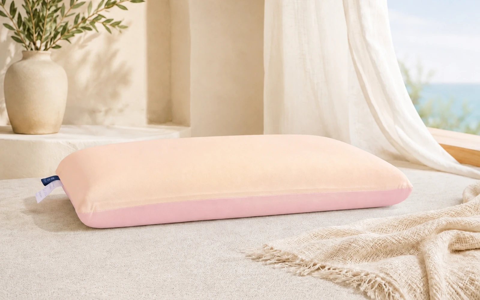 AL Saad Home Cooling Memory Foam Pillow - Pink & Peach